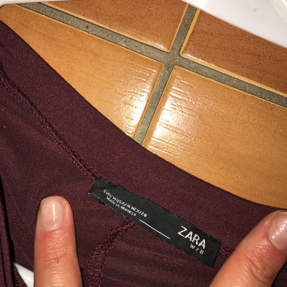 Burgundy purple Zara tie dress.  Classy dress. - Picture 3 of 7